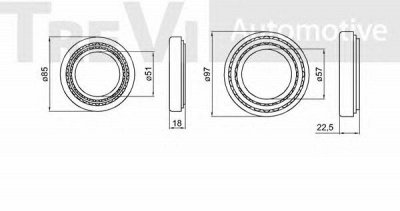 TREVI AUTOMOTIVE wb2150 -  Комплект подшипника ступицы колеса